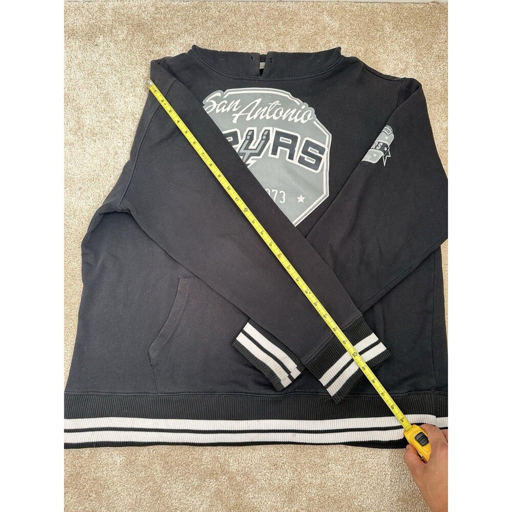 NBA San Antonio Spurs Black Hoodie XL EST 1973 Graphic Pullover Sweatshirt - Picture 7 of 8